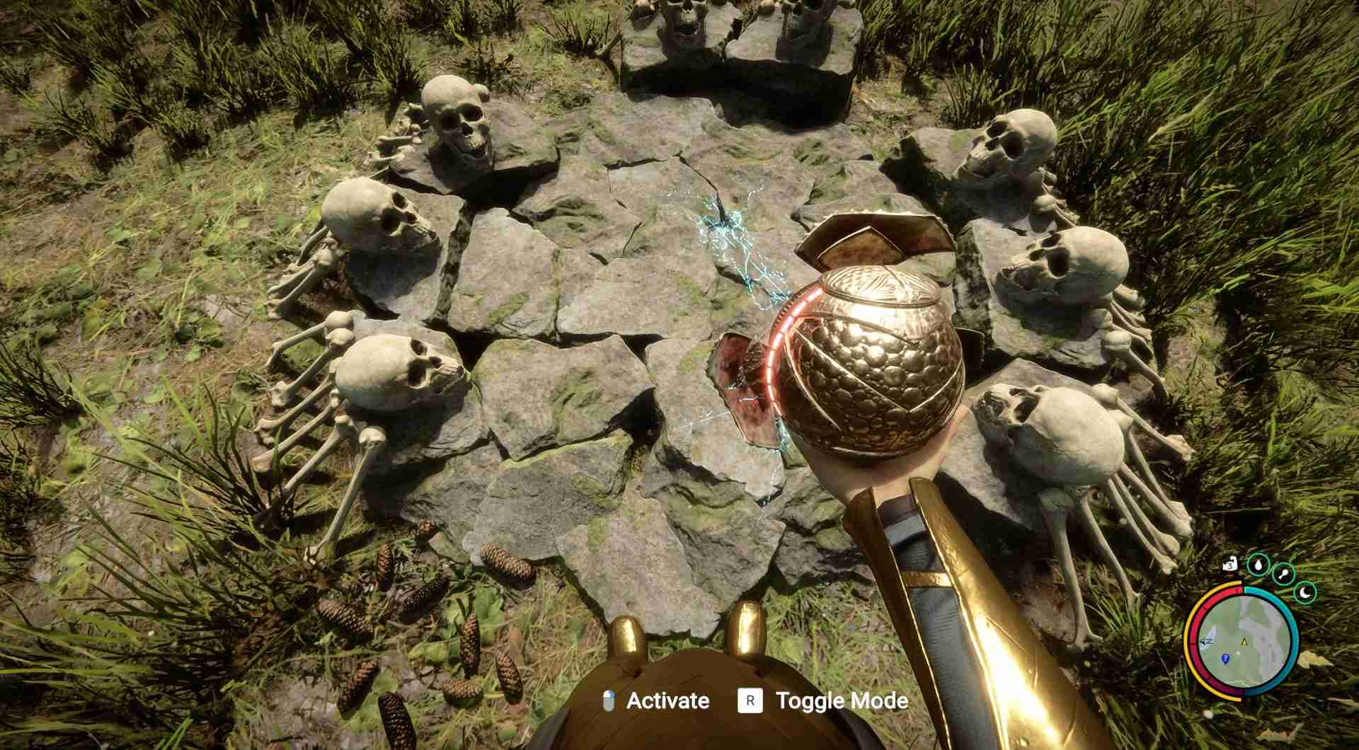 Aktiviere den Teleporter mit dem Artefakt.