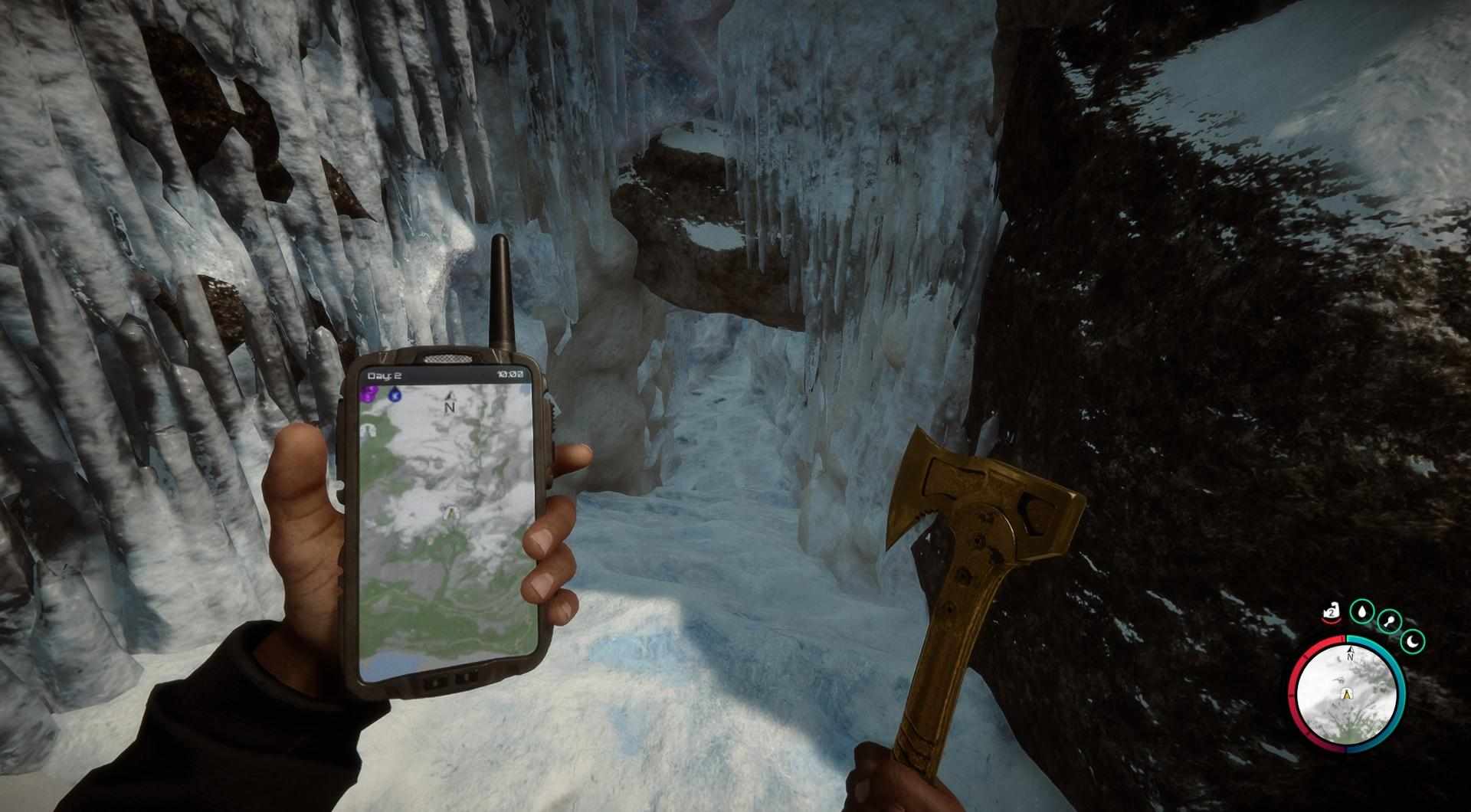 Suche nach einer eisigen Höhle.
