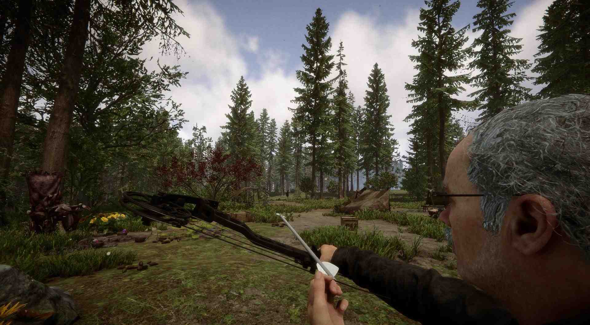 Stelle dich den Herausforderungen von Sons of the Forest bewaffnet mit dem Compound-Bogen.