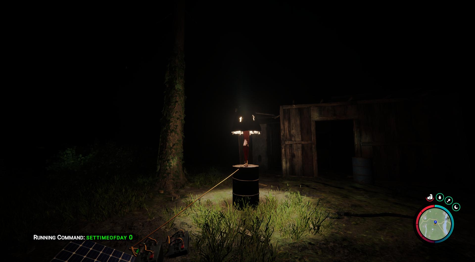 Benutze die Beinlampe als Leuchtfeuer, um den Weg durch die Nacht zu weisen.