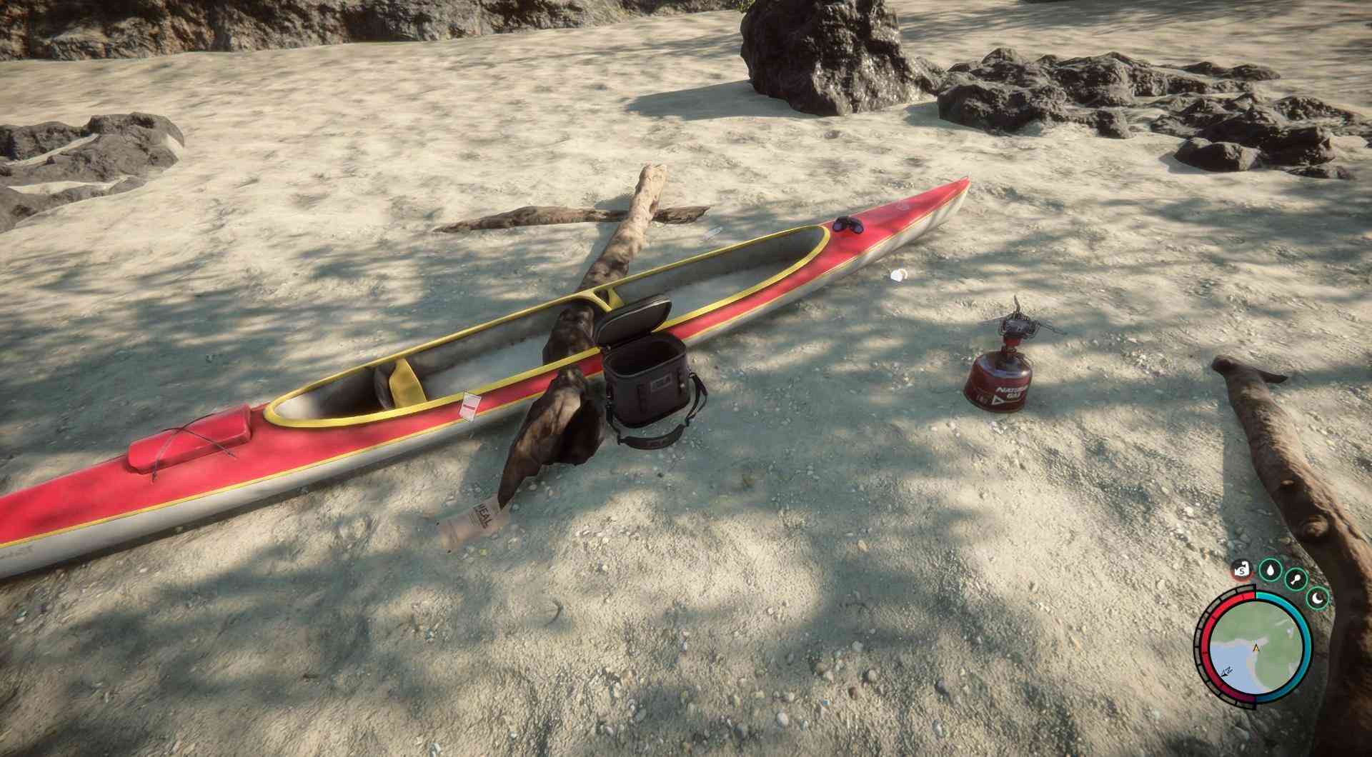 Discover the location of the Binoculars near the northeastern beach.