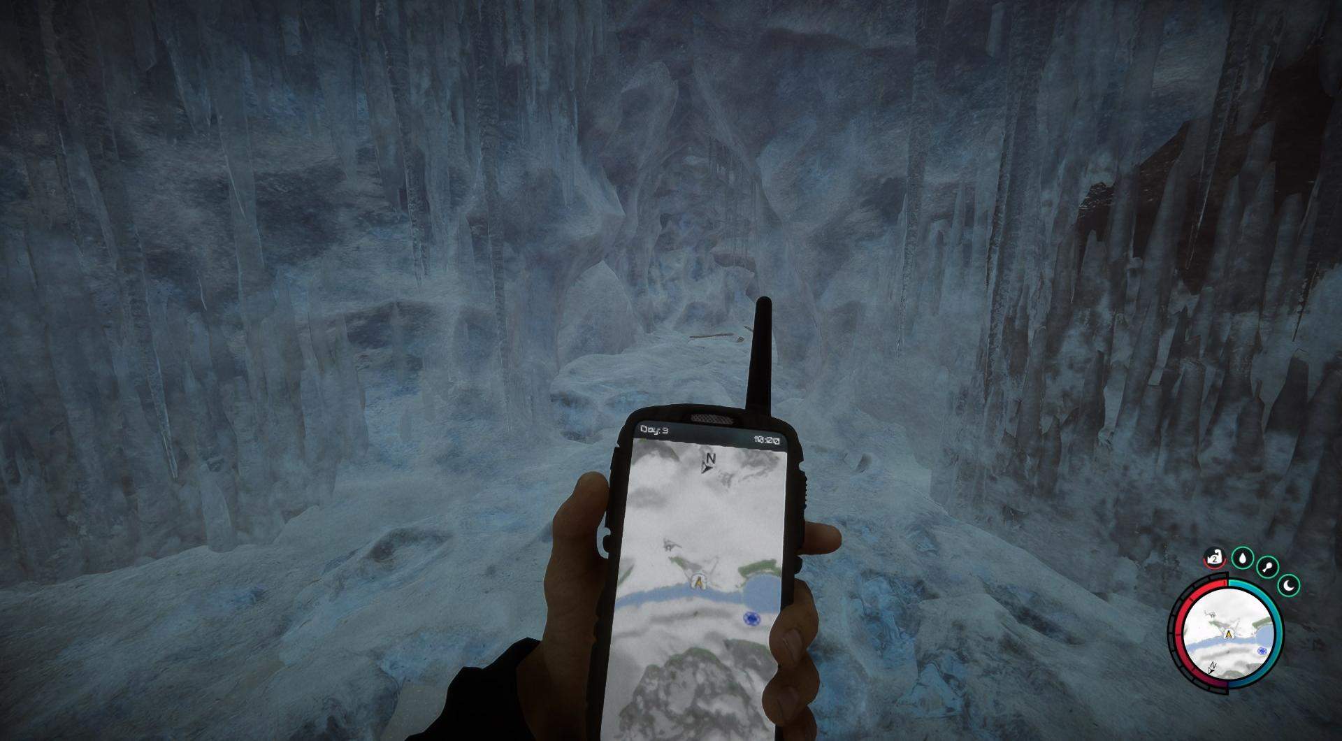 Betrete die eisige Höhle.