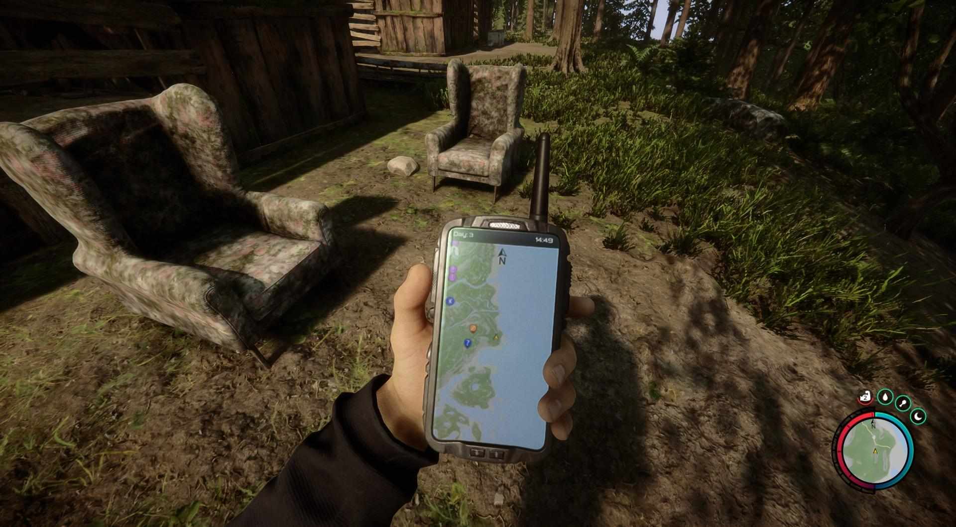 Im Inneren der Hütte entdeckst du den Bauplan auf dem Boden.