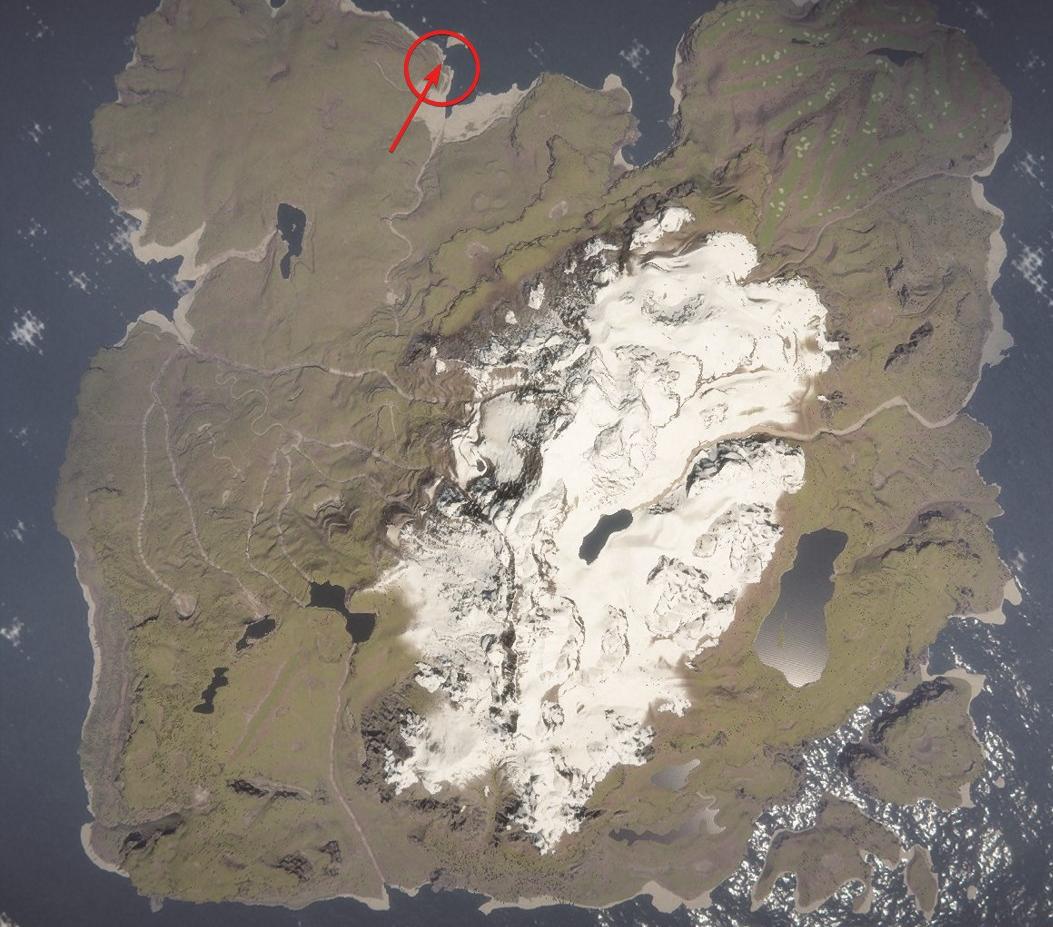 Begib dich zur nördlichen Seite der Insel.
