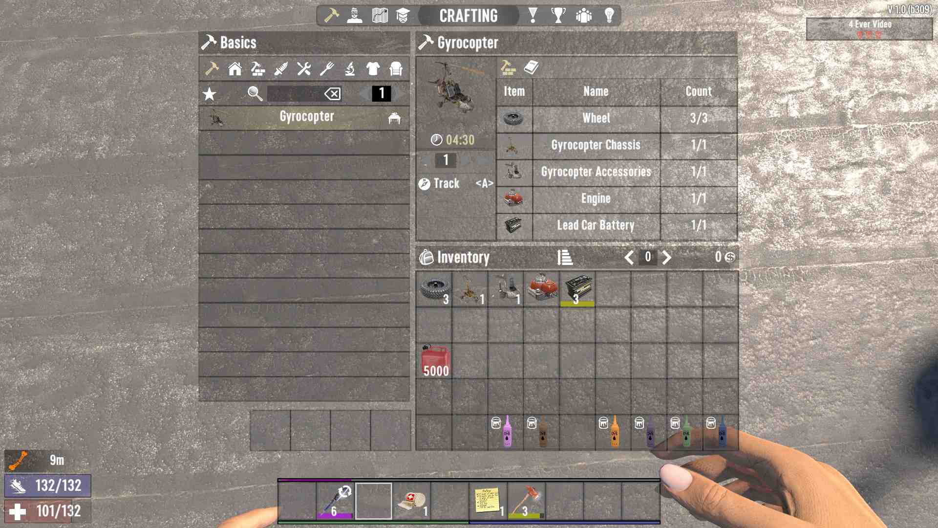 Collect all the necessary parts for your gyrocopter in 7 Days to Die!