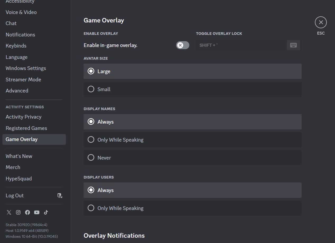 Schalte Discord Overlay aus.