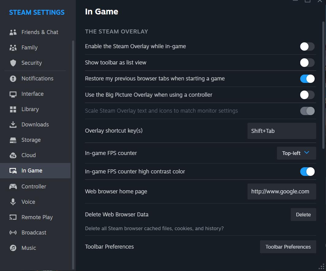 Deaktiviere Steam Overlay.