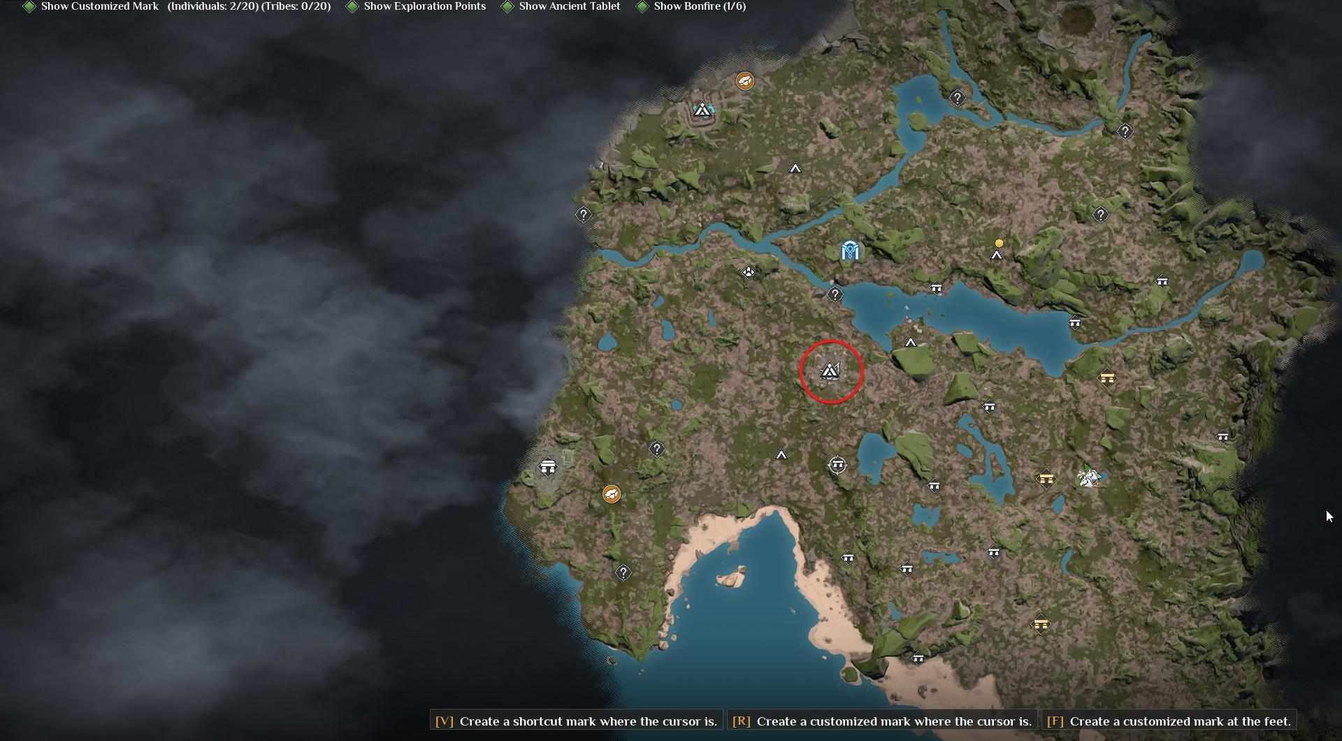 Gehe nach Nordwesten zu den Flint Tribe Kasernen in Soulmask.