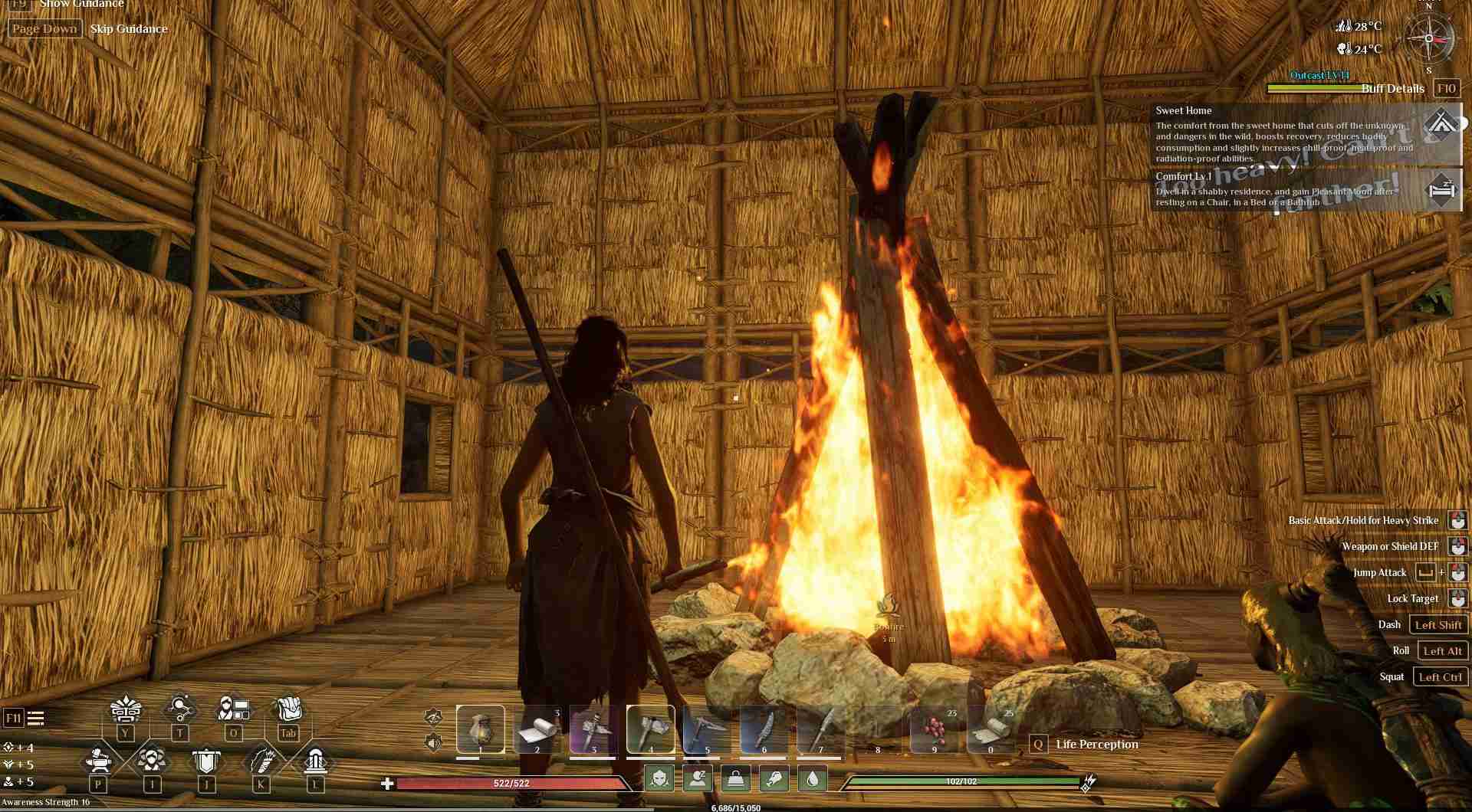 Errichte ein Lagerfeuer in Soulmask.