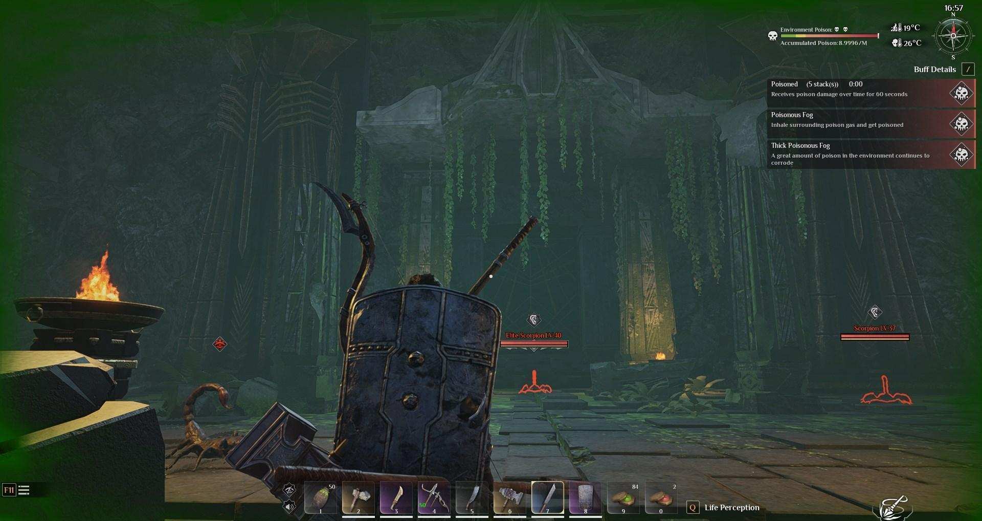 Avoid enemies or fight your way through in Soulmask.