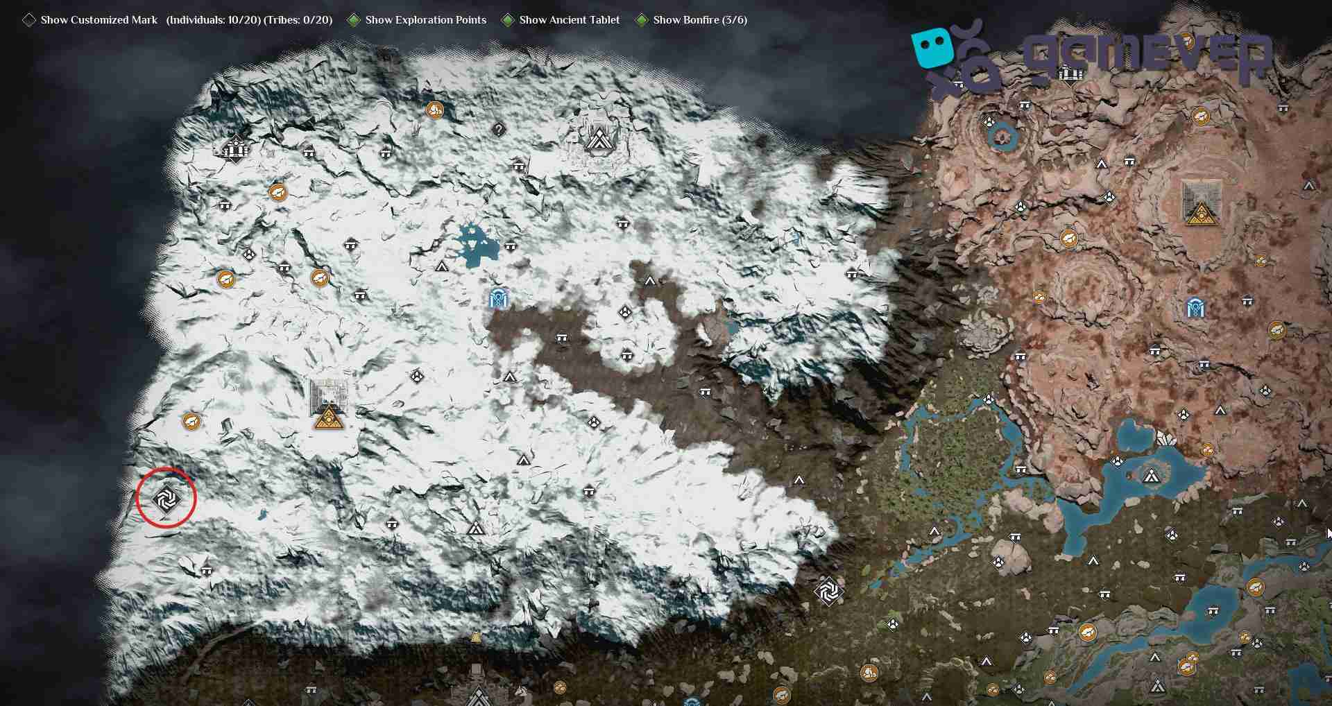 Ubica la Gran Mazmorra de la Civilización Antigua en Soulmask