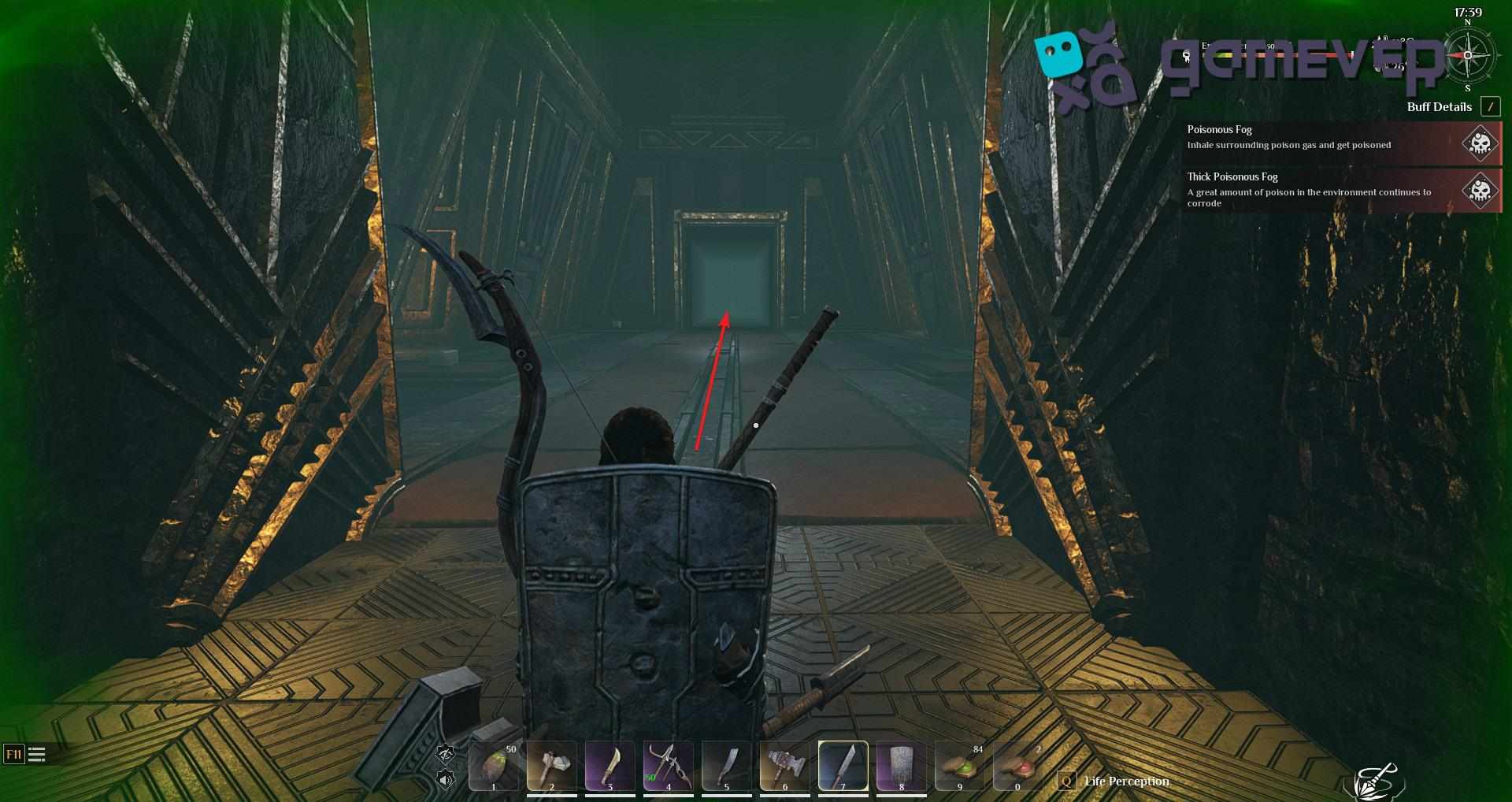 Sigue adelante en las Ruinas Antiguas.