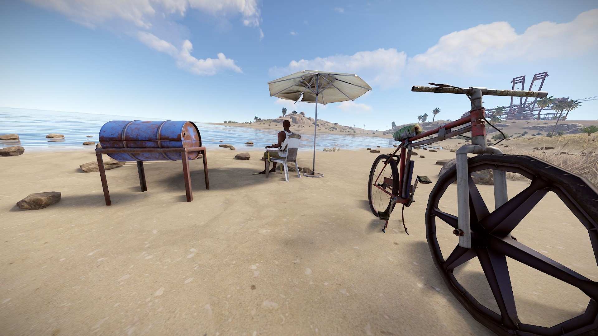 Fahre solo oder mit einem Freund auf dem Trike in Rust.
