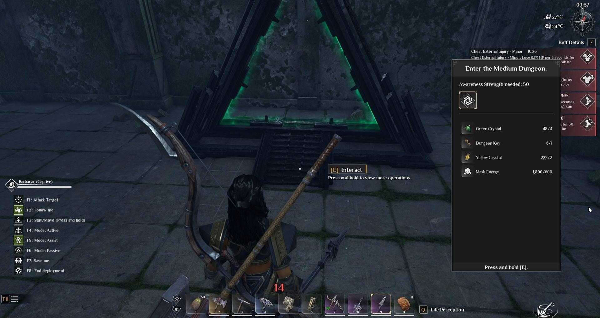 Betritt den Dungeon durch das Portal in Soulmask.