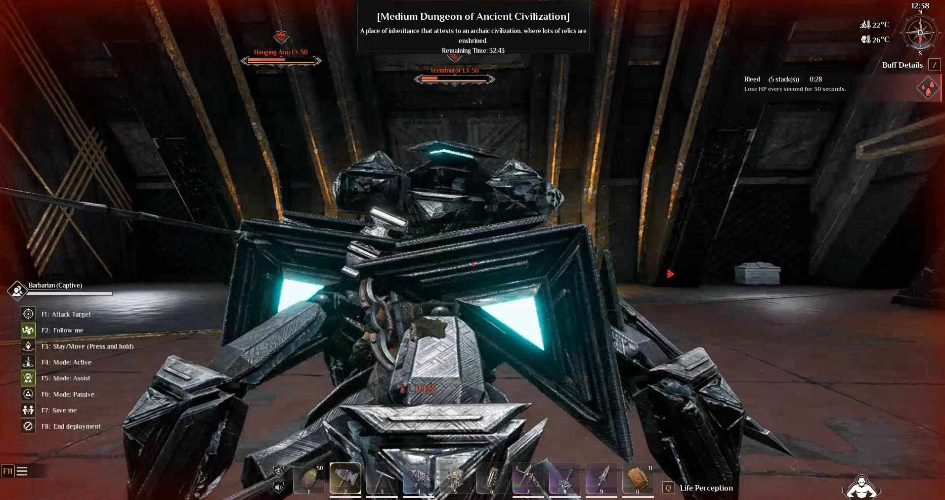 Bekämpfe den Hauptboss des Dungeons und seine abnehmbaren Arme in Soulmask.