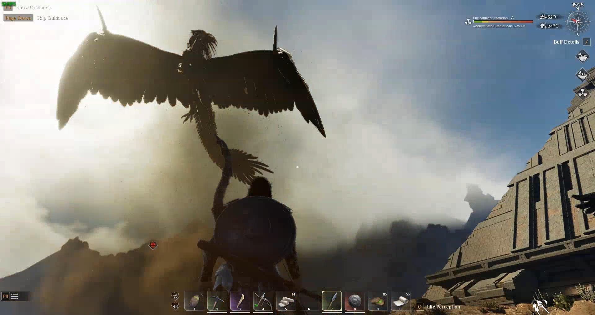 Benutze Giftpfeile, um dem Griffin in Soulmask zu schaden.