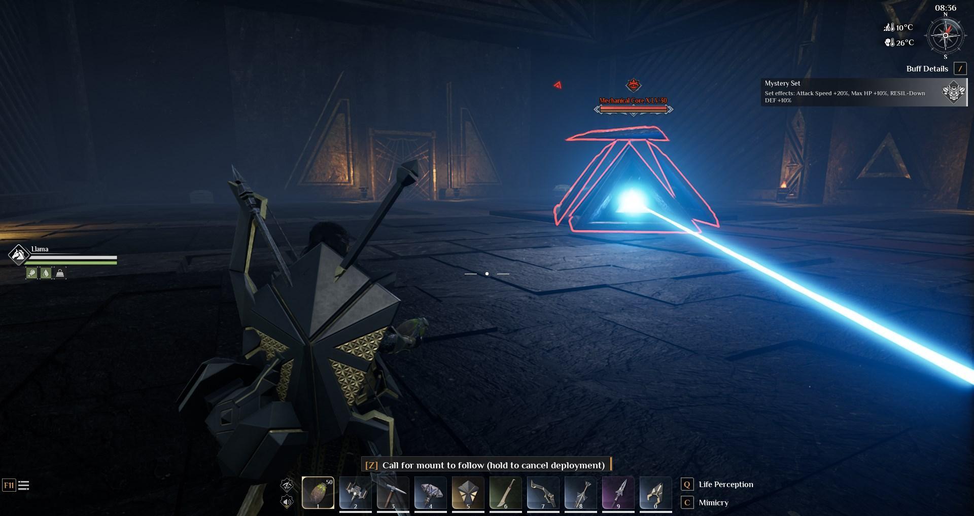 Dodge the boss’s laser attacks in Soulmask