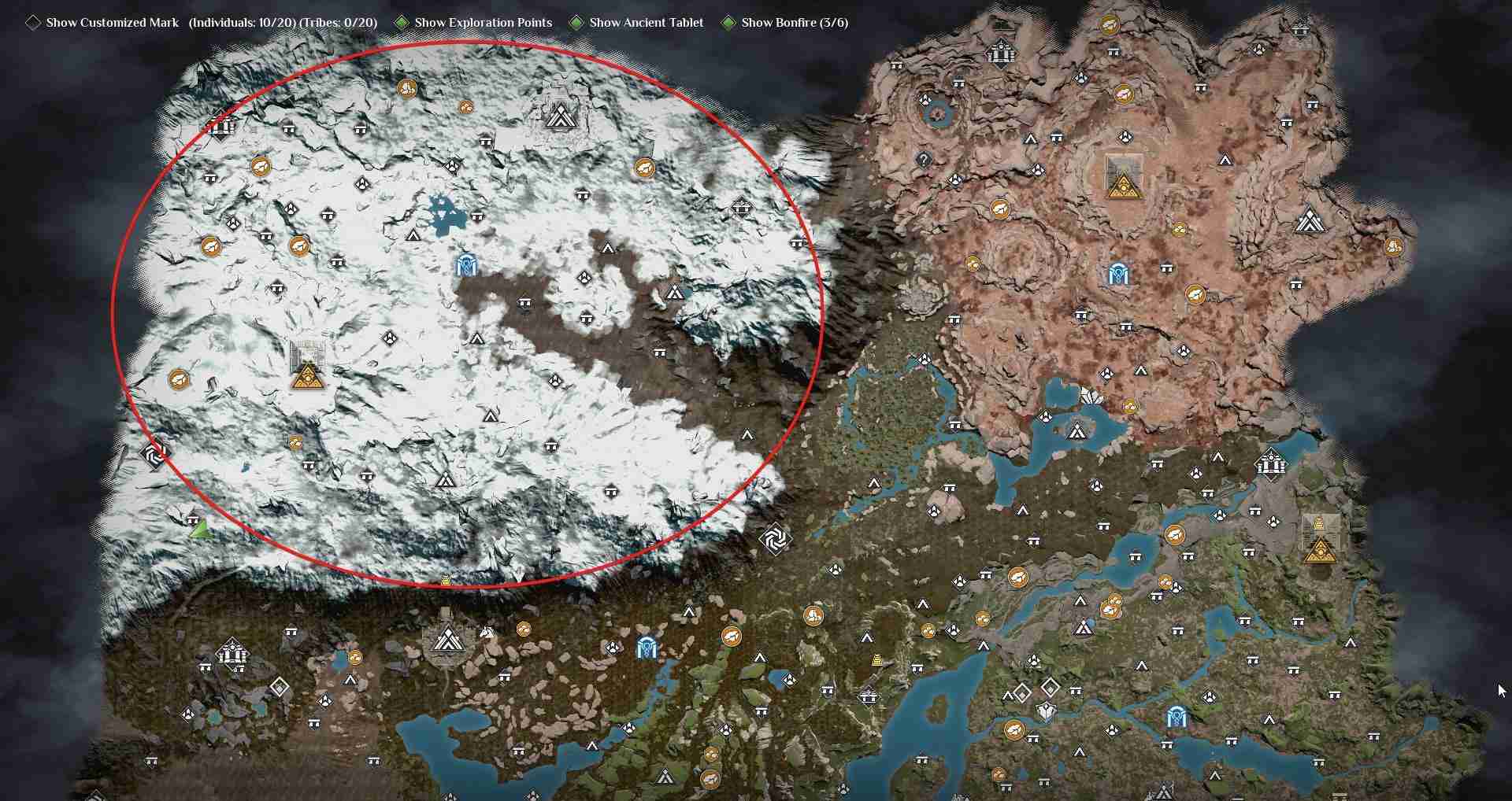 Erkunde Snow Mountain nach Eisbrocken in Soulmask.