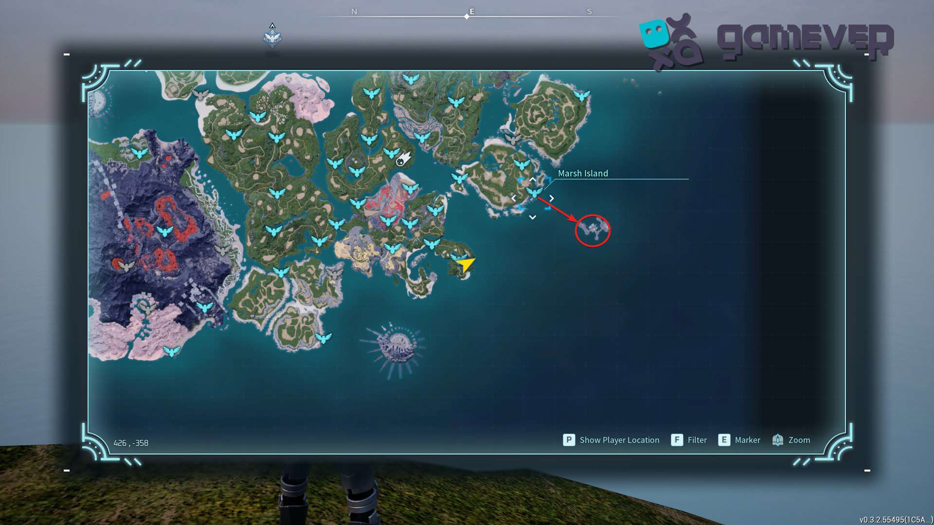 Equípate para la batalla en la Plataforma Petrolera en la Actualización de Sakurajima de Palworld.
