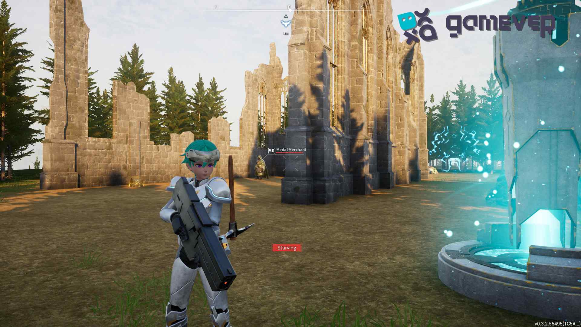 Dirígete a las Ruinas de la Iglesia de Isla Olvidada en Palworld.