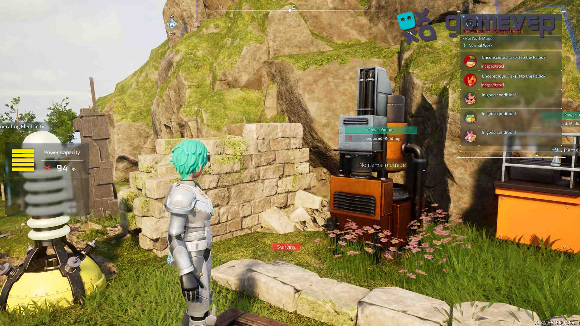 Reúne materiales de fabricación en Palworld Sakurajima.