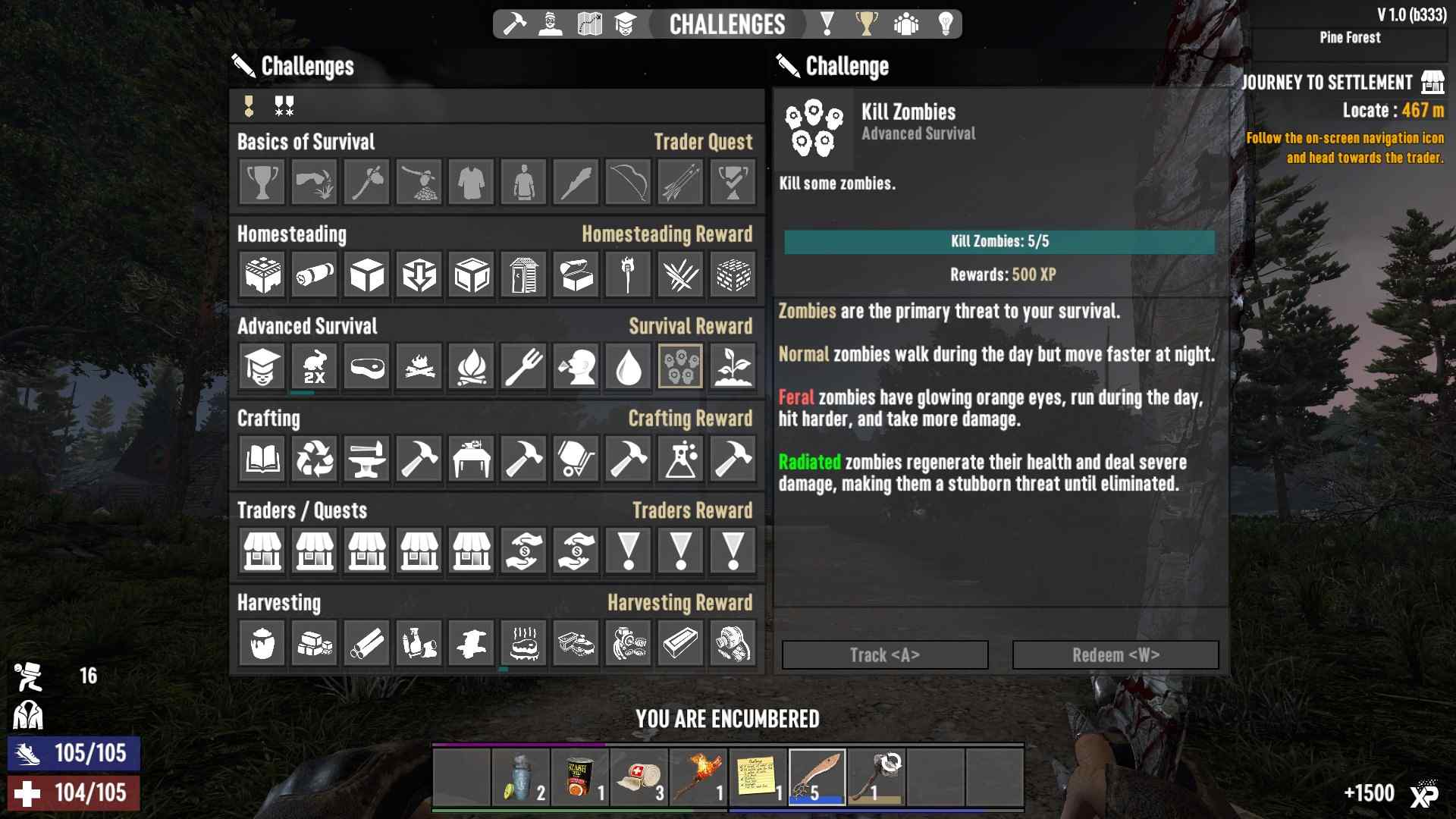 Schalte Belohnungen mit jeder abgeschlossenen Herausforderung im 7D2D Update 1.0 frei!