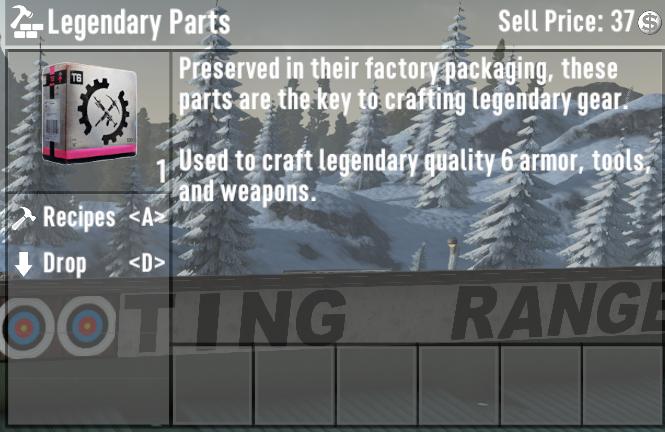 Craft Quality 6 gear with Legendary Parts in 7D2D Update 1.0