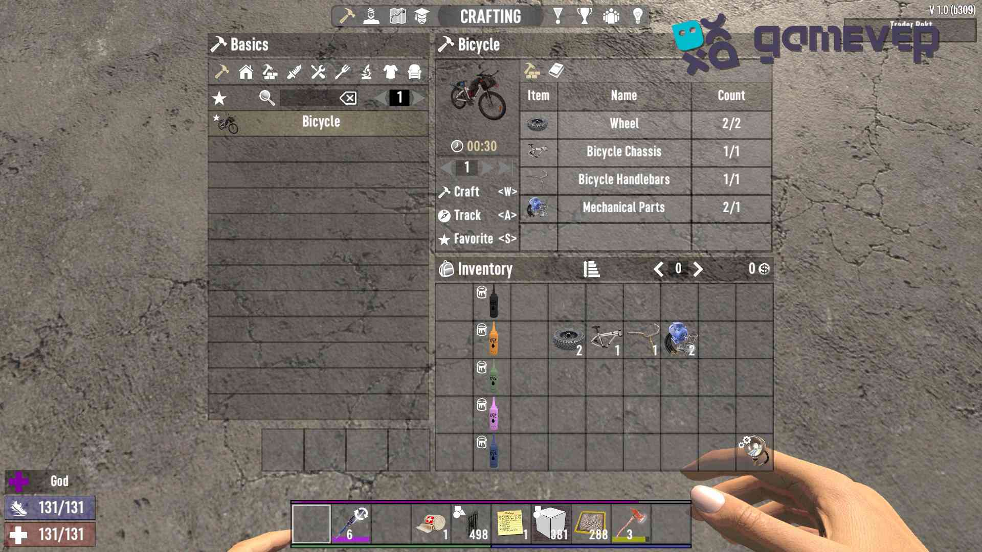 Reúne materiales para la bicicleta en 7 Days to Die