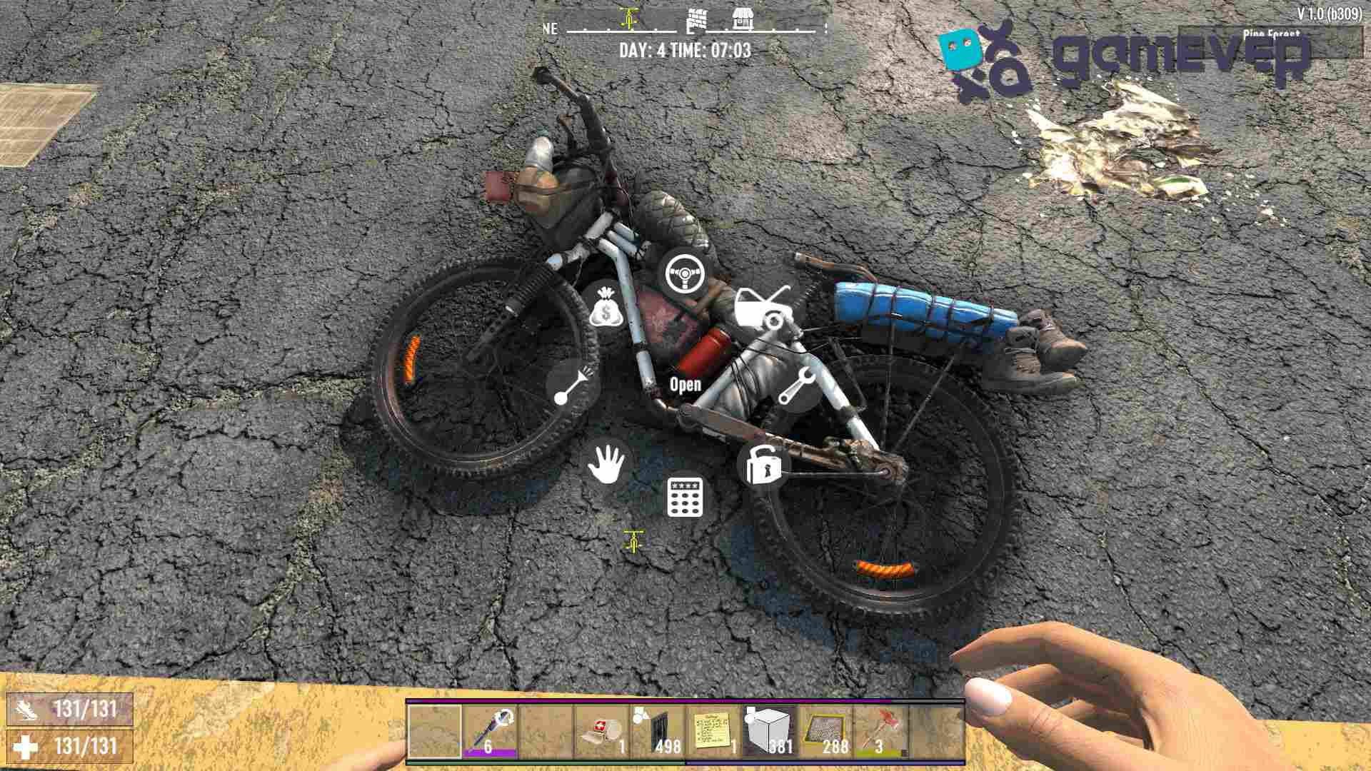 Accede al almacenamiento de la bicicleta en 7 Days to Die
