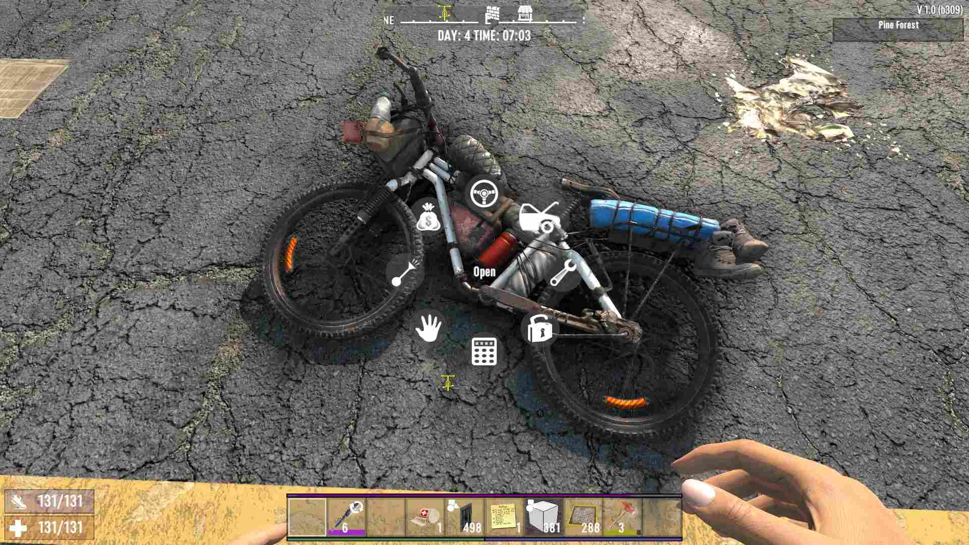 Greife auf die Lagerung deines Fahrrads zu in 7 Days to Die