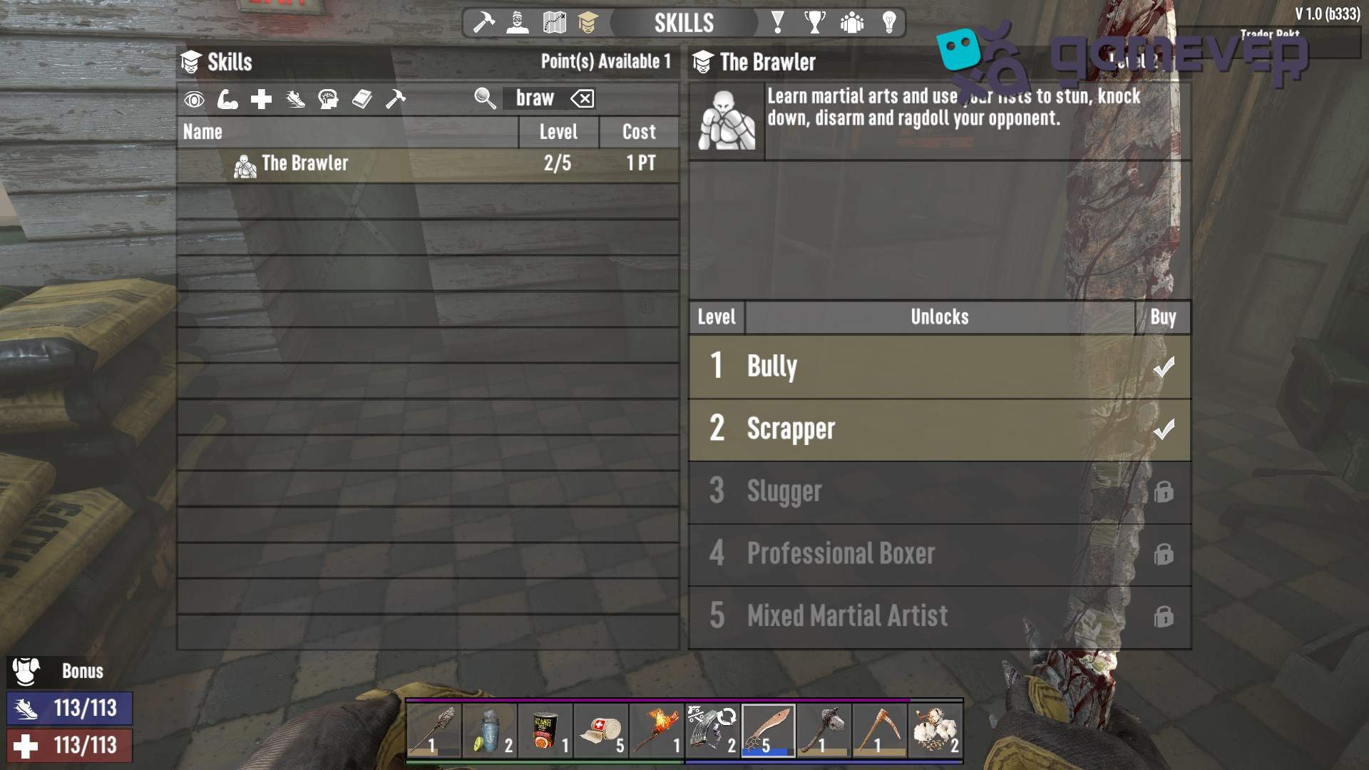 Crea una construcción de Luchador letal en la Actualización 1.0 de 7 Days to Die