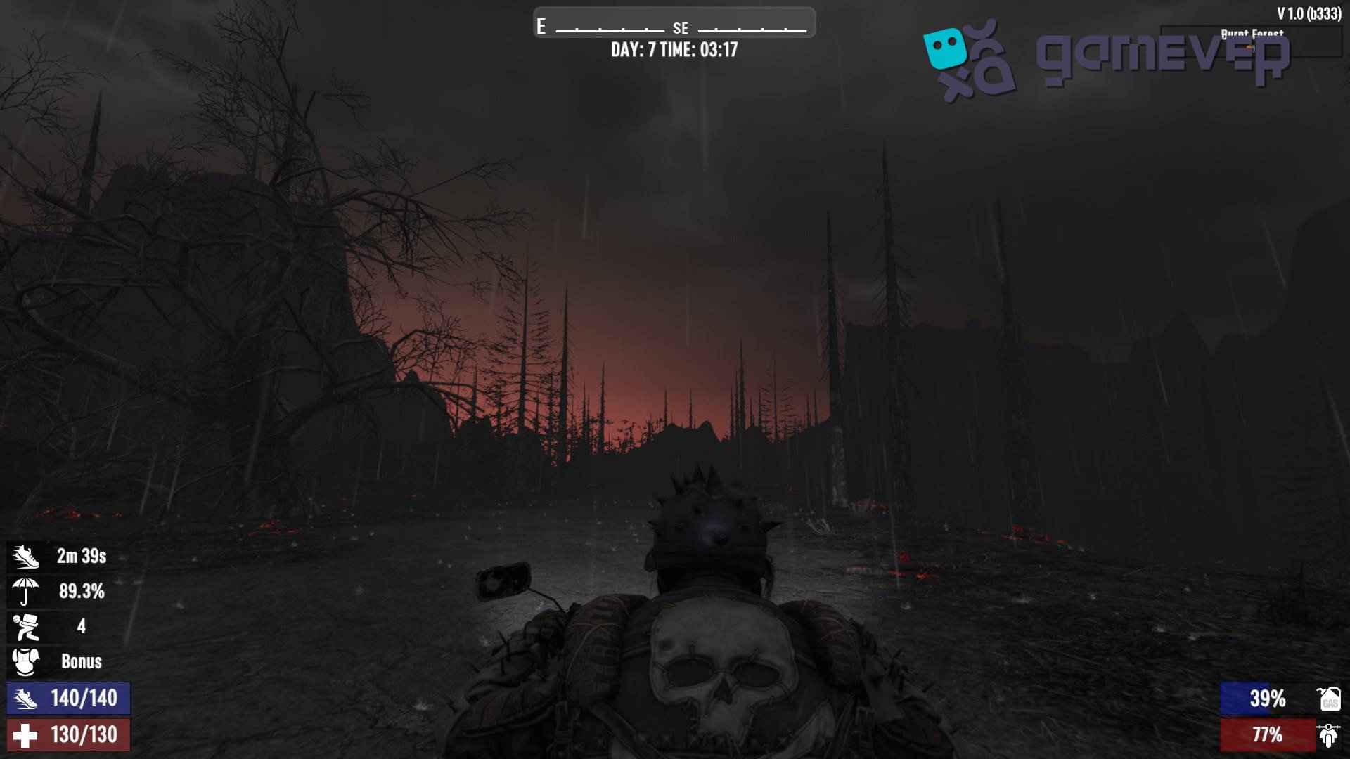 Encuentra un lugar defendible para establecer un campamento en el Bioma del Bosque Quemado en la Actualización 1.0 de 7 Days to Die
