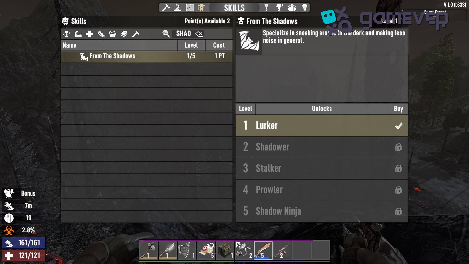 Vuelve a ser casi invisible con la Armadura de Asesino y habilidades de sigilo en 7D2D Actualización 1.0