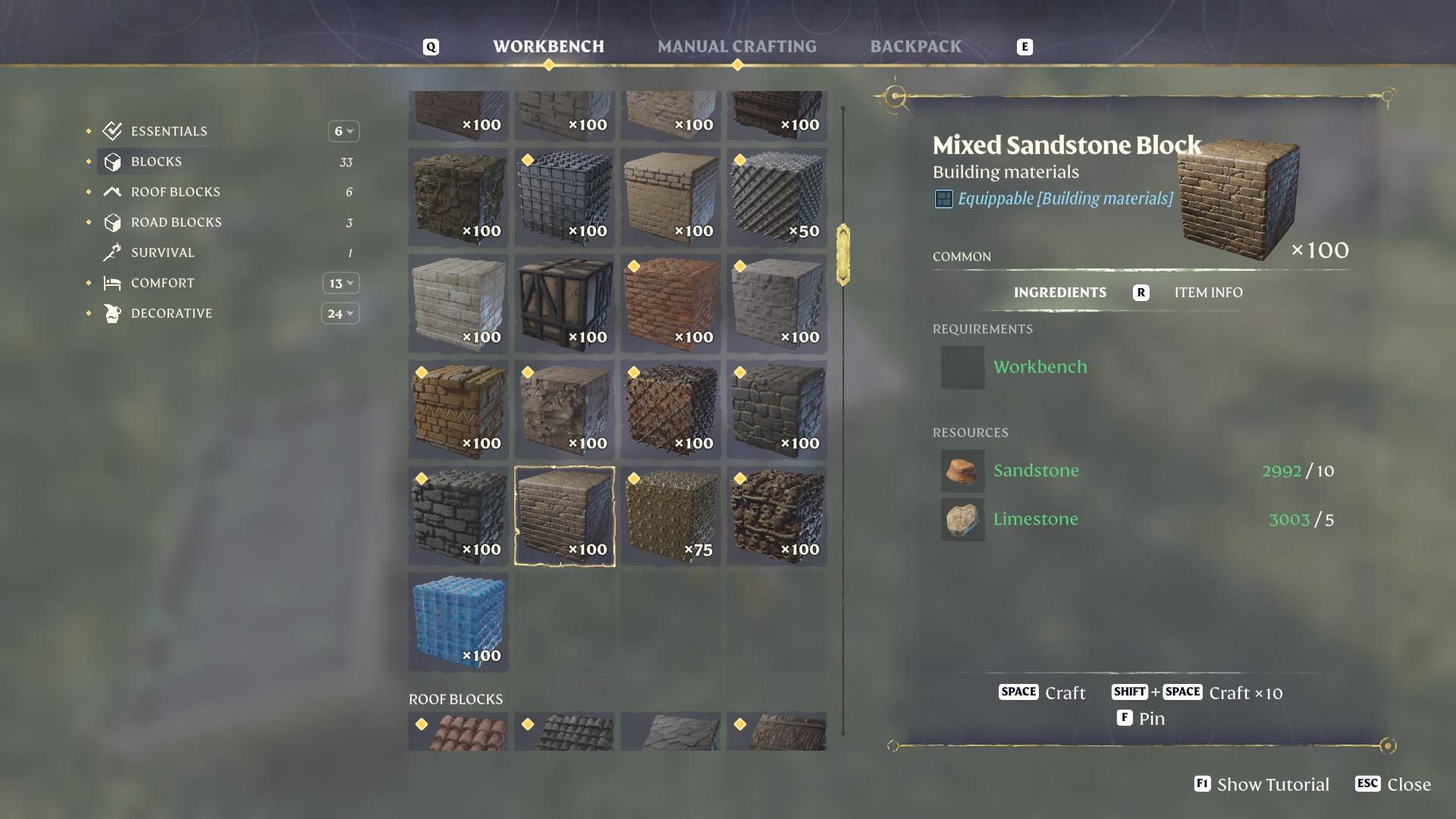 Combine different materials to customize your buildings in Enshrouded