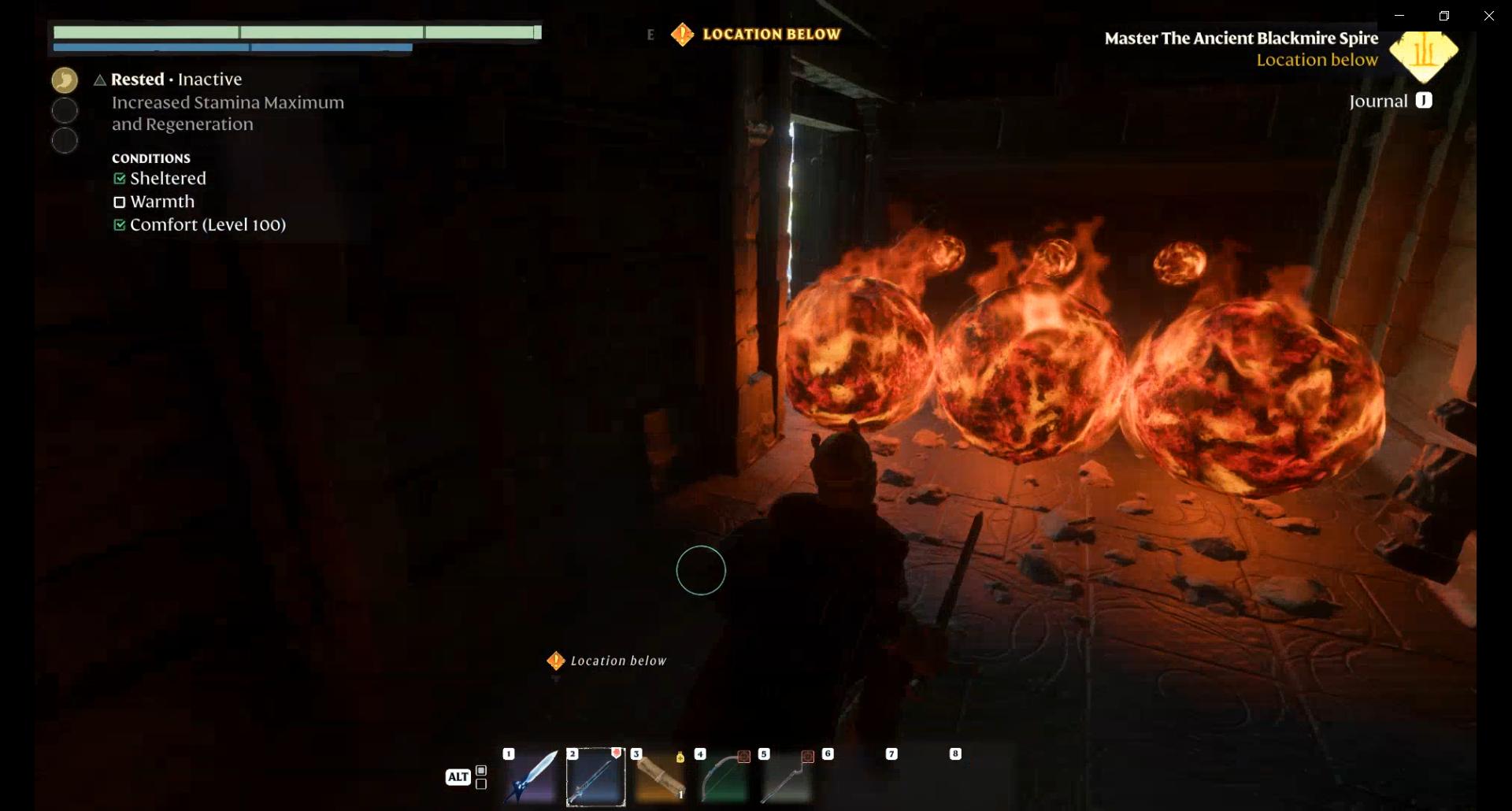 Umgehe Feuerball-Fallen auf deinem Weg nach oben in Enshrouded Update 3