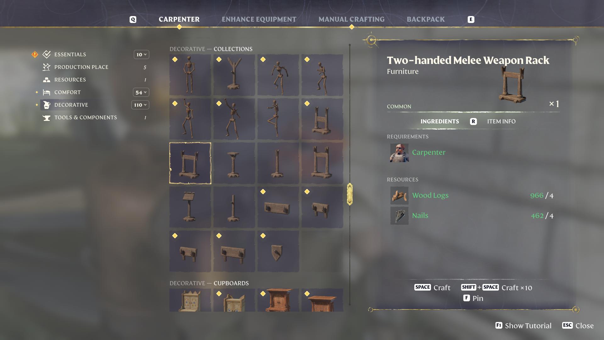 Richte deine Stäbe mit stehenden Ständern in Enshrouded Update 3 ein