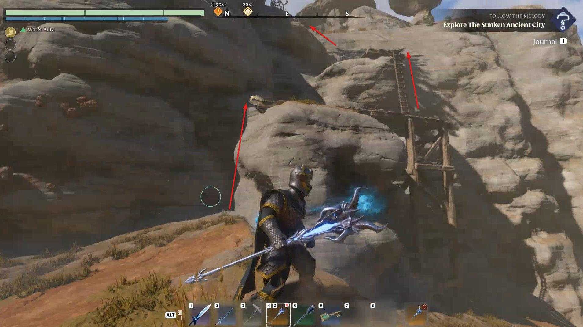 Klettere die Holzplattform in Enshrouded Back to the Shroud Update