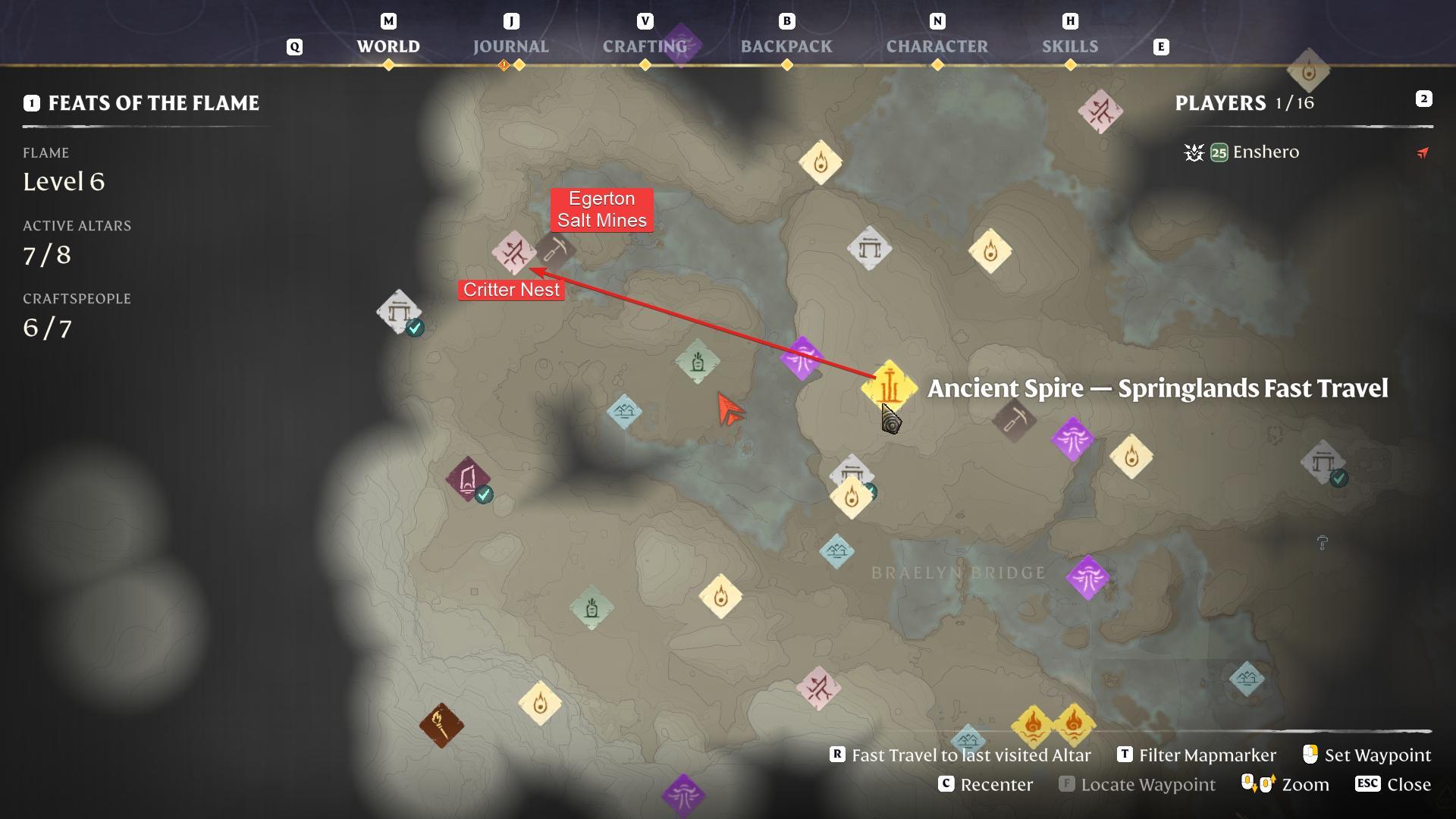 Glide down to the western side of Springlands Ancient Spire