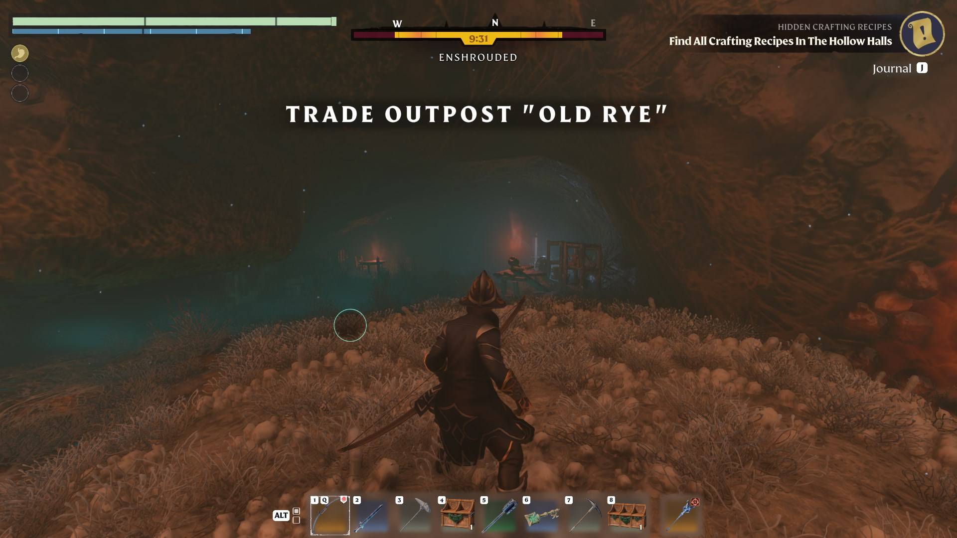 Spot the small cave on the northern side of the Outpost
