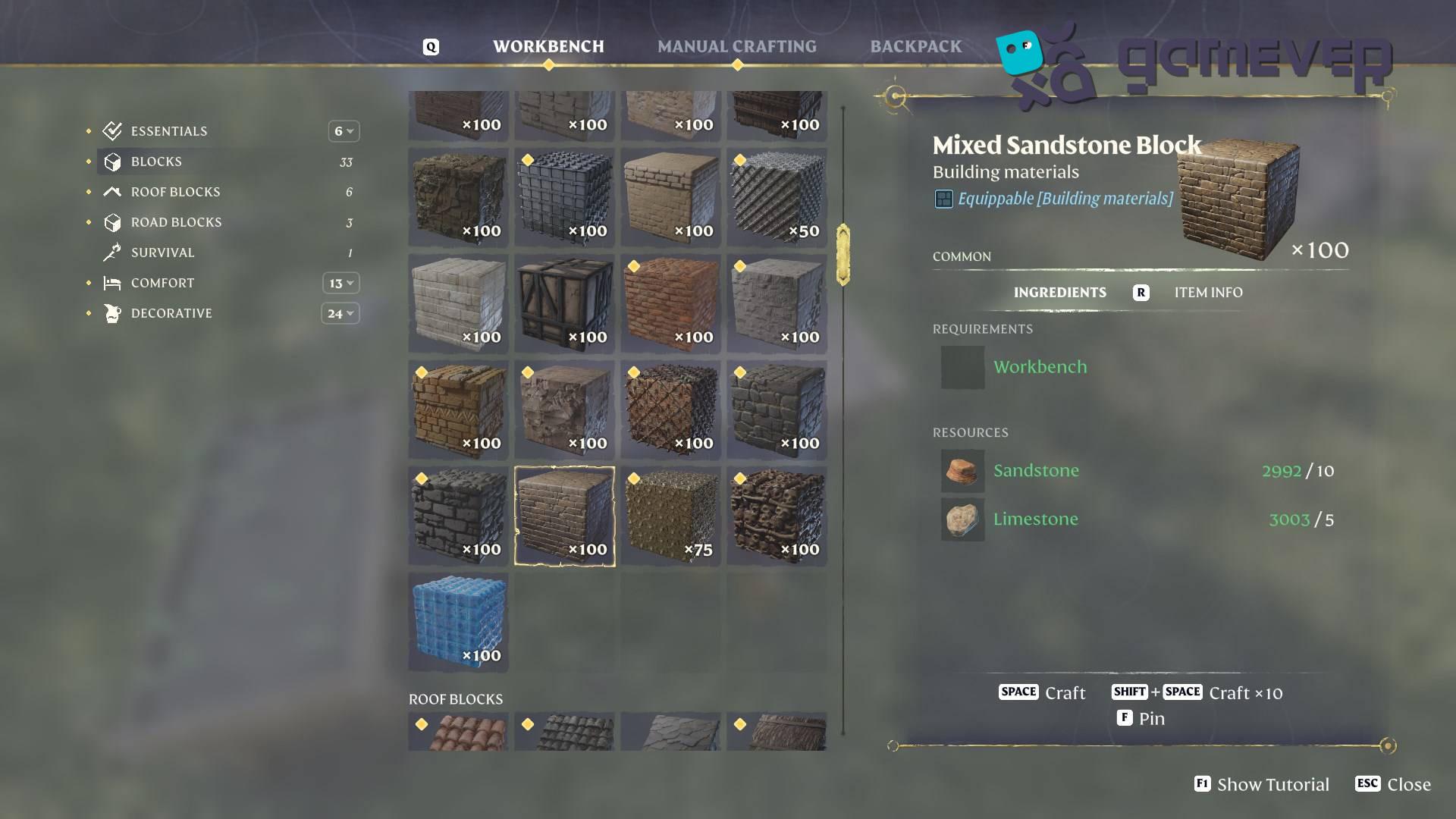 Combina diferentes materiales para personalizar tus construcciones en Enshrouded