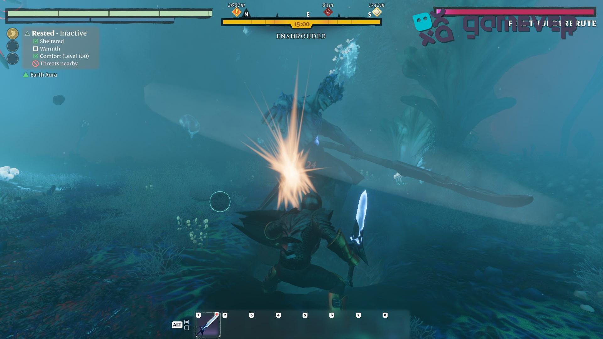Para a los enemigos Fel temprano en la actualización "Back to Shroud" de Enshrouded