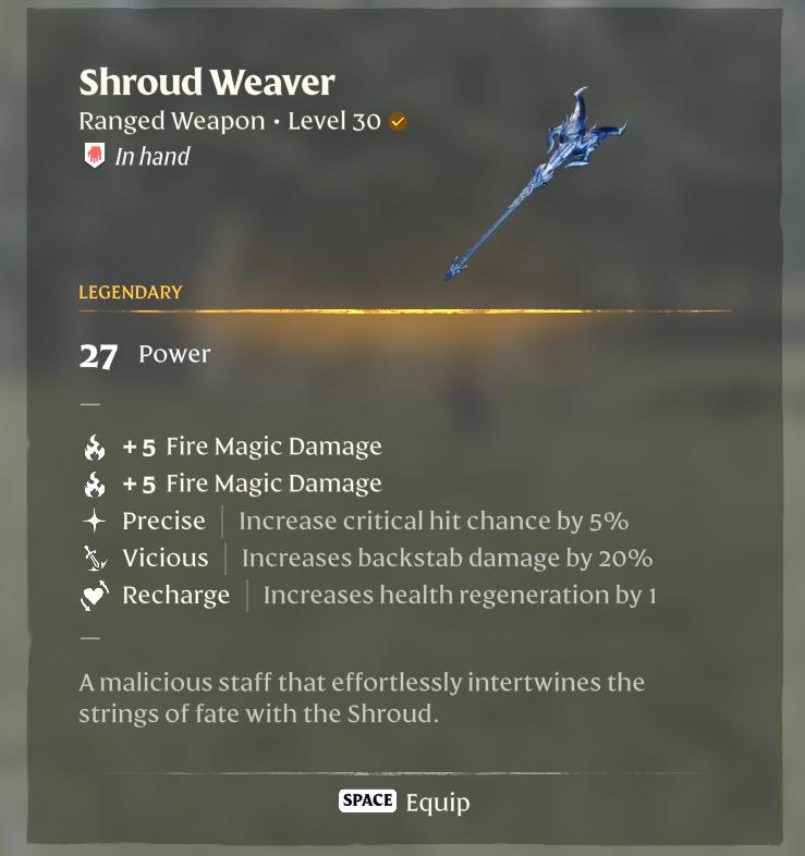 Upgrade your Legendary weapons in Enshrouded Back to the Shroud Update