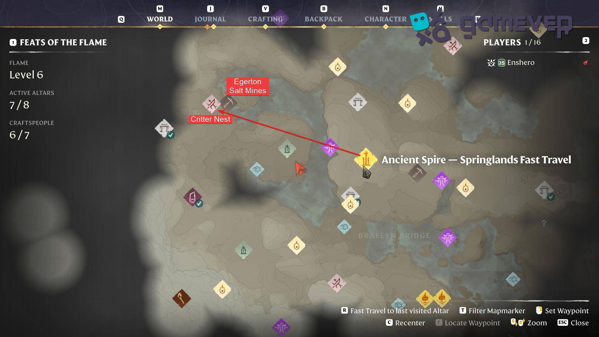 Deslízate hacia el lado occidental de la Aguja Antigua de Springlands