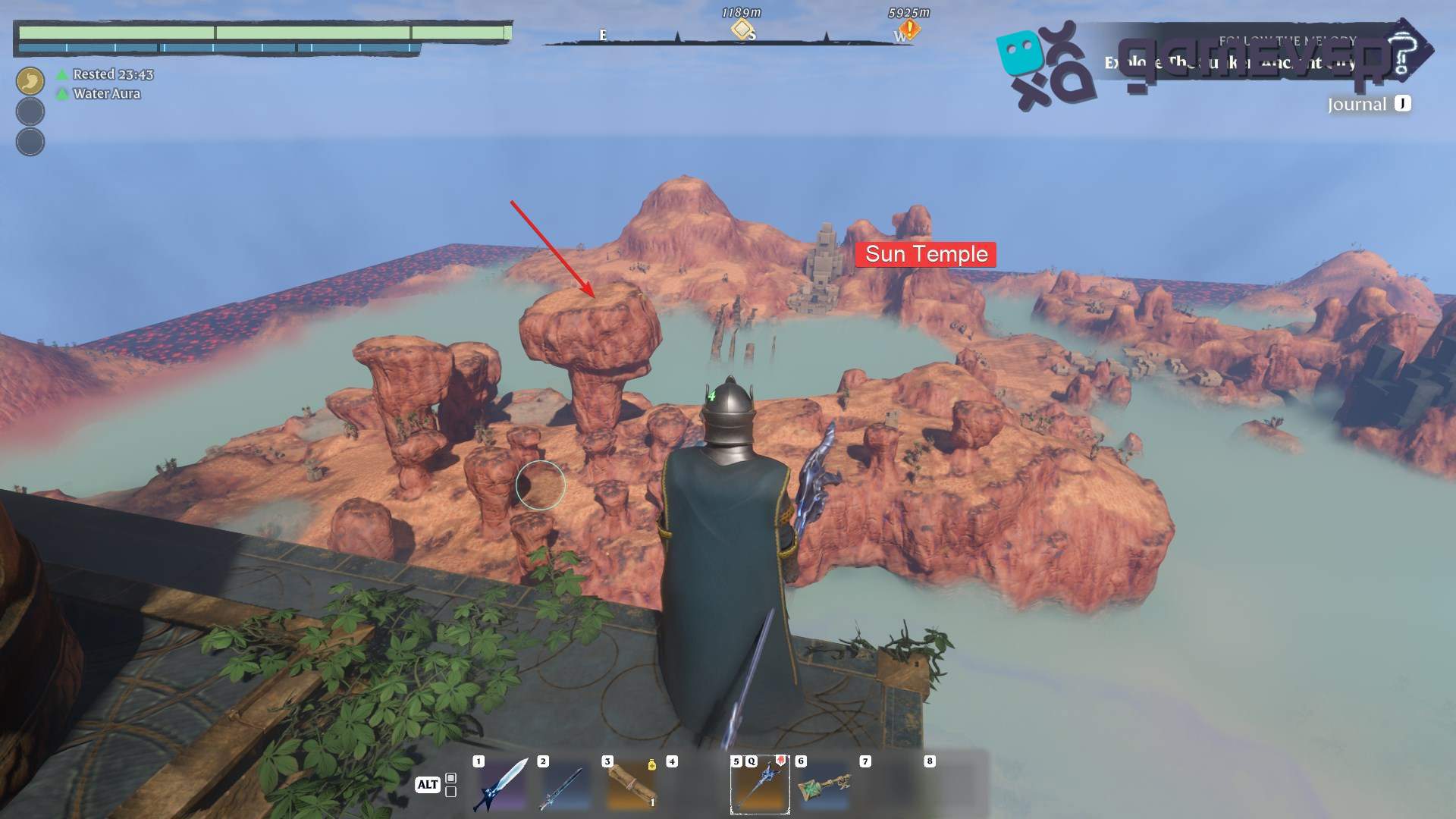 Encuentra la formación rocosa única cerca del Templo del Sol en la Actualización "Back to the Shroud" de Enshrouded