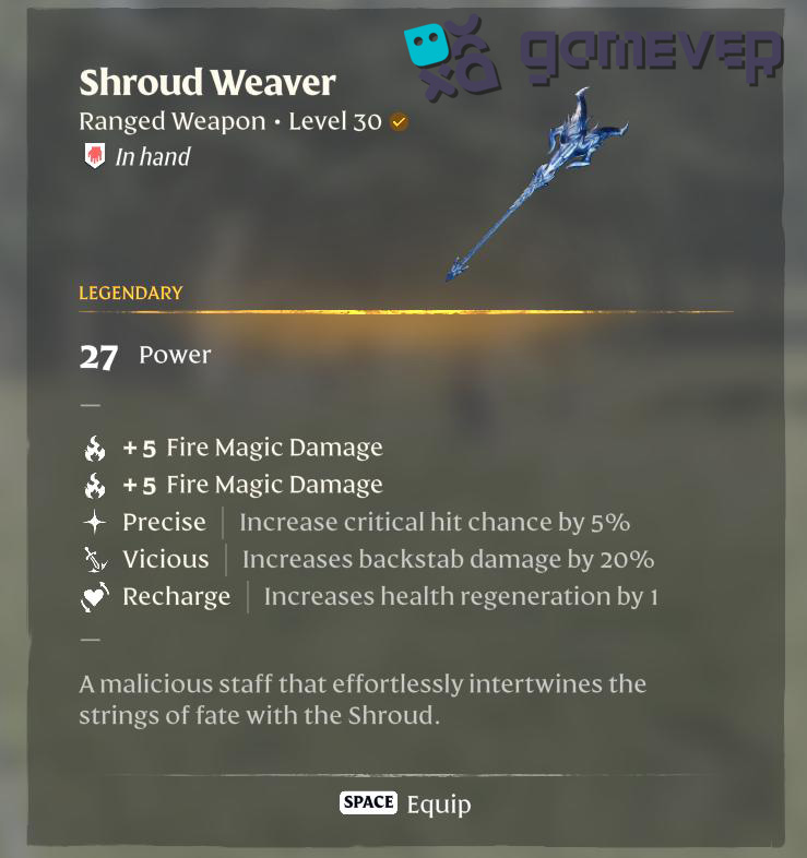Mejora tus armas legendarias en la Actualización "Back to the Shroud" de Enshrouded
