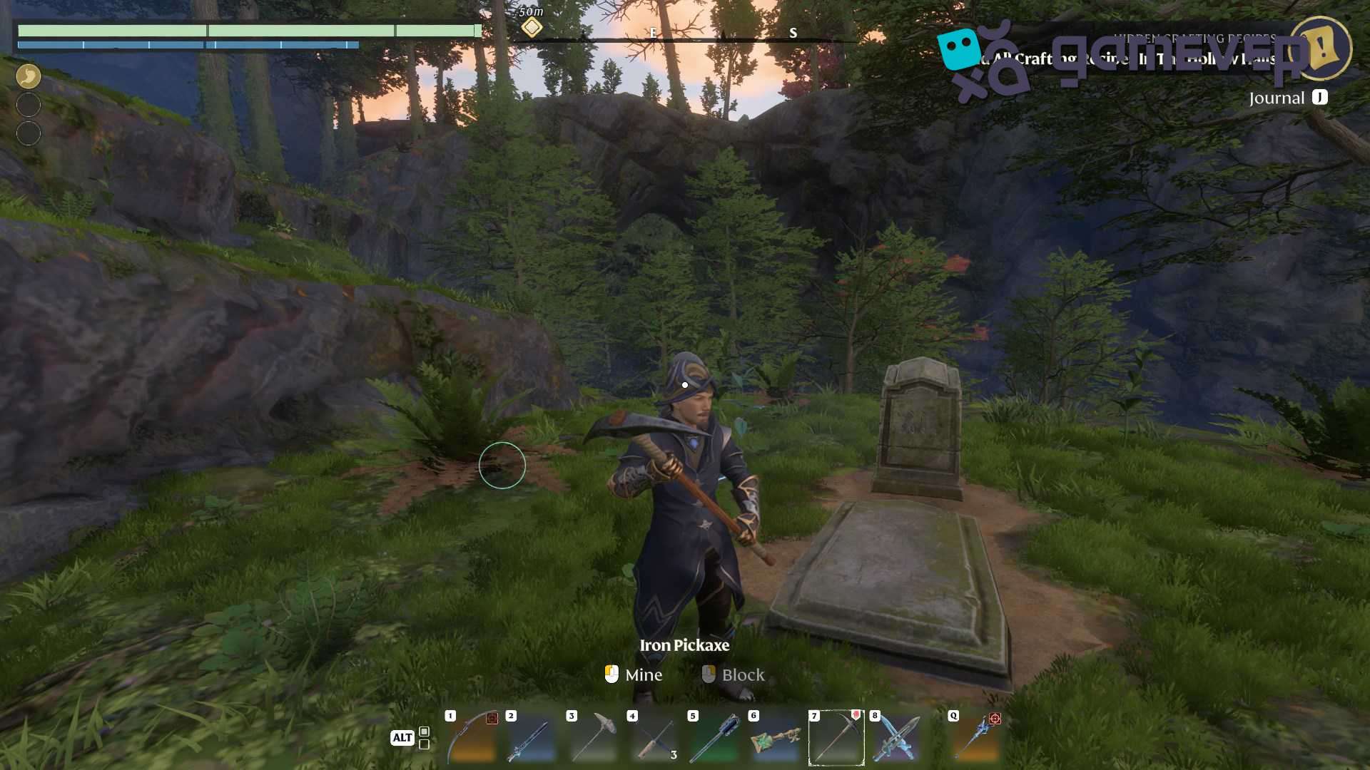 Desentierra el cofre dorado en la cima de la roca en la Actualización "Back to the Shroud" de Enshrouded