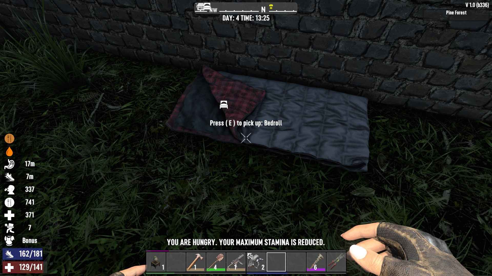 Craft a Bedroll in 7D2D 1.0 for your respawn point