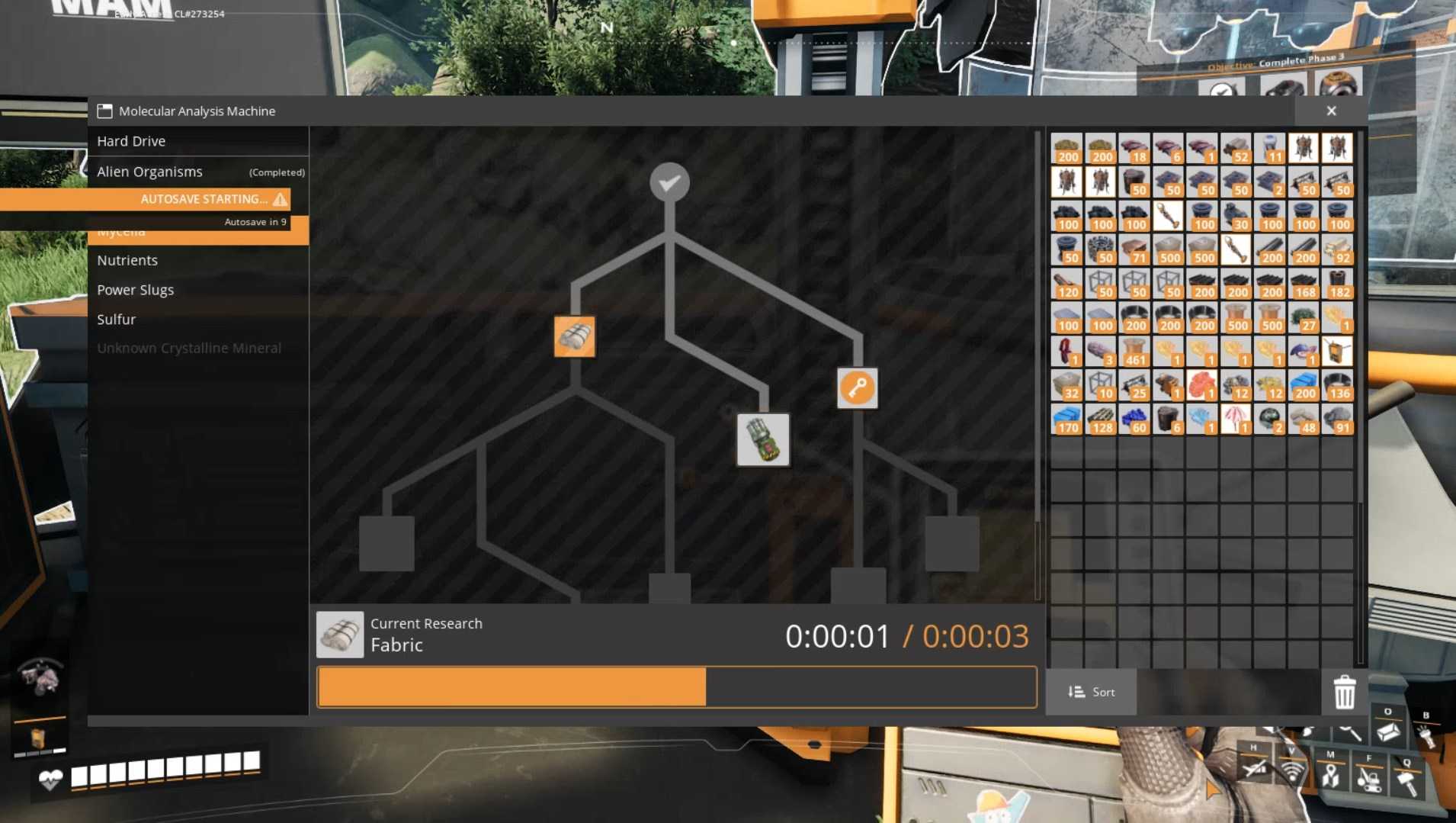 Unlock Fabric by researching at M.A.M. station in Satisfactory