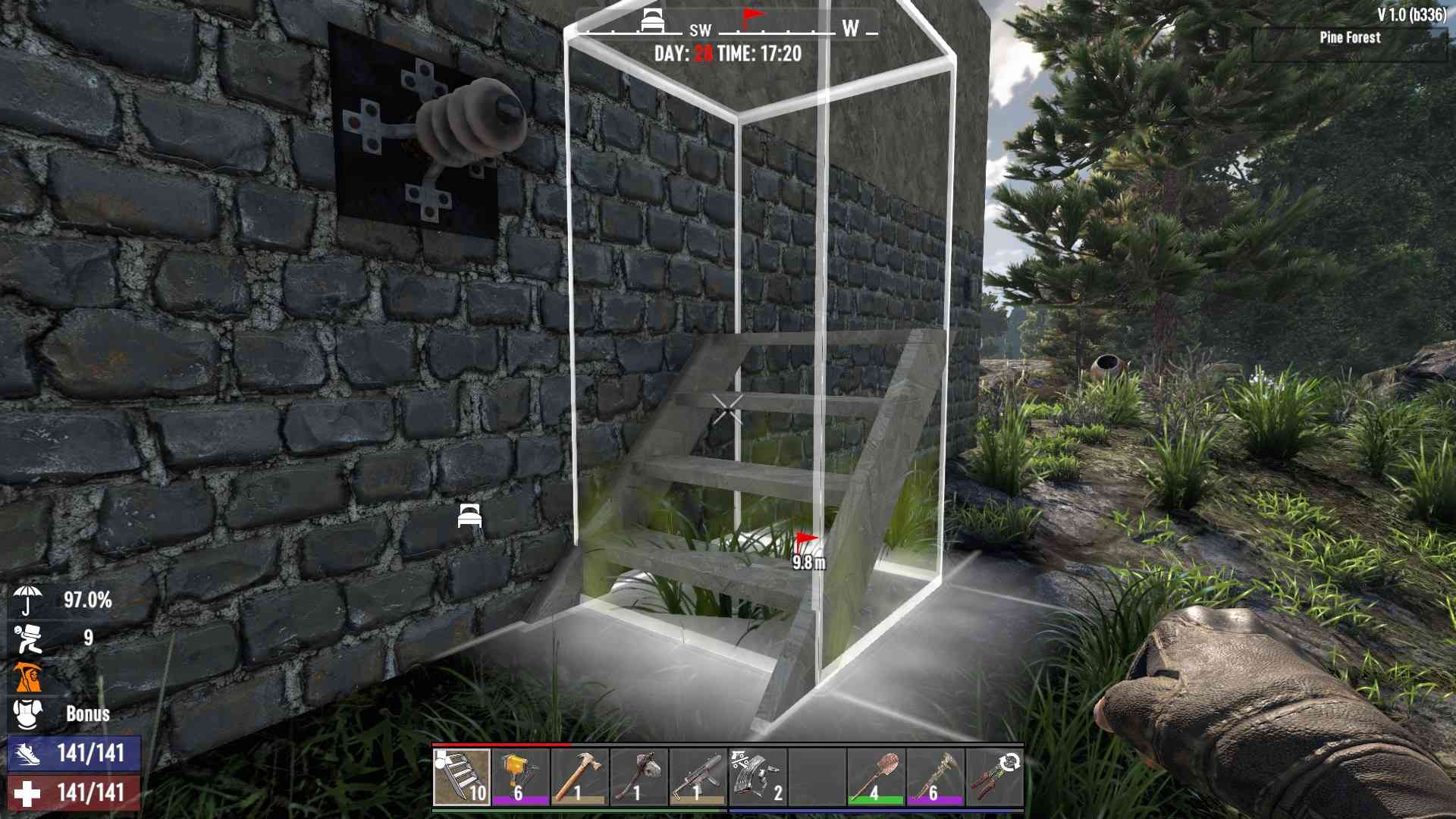 Place your stairs accurately with the right placement controls in 7D2D 1.0