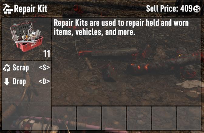 Gather your repair kit in 7D2D 1.0